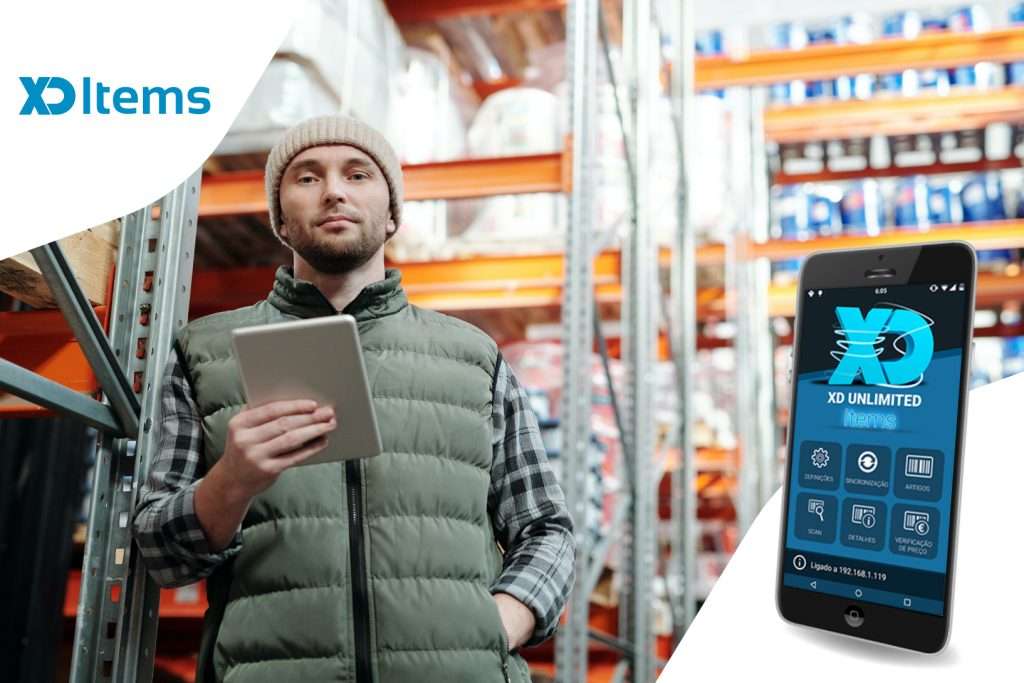 Colaborador de armazém a consultar informação de artigos num tablet