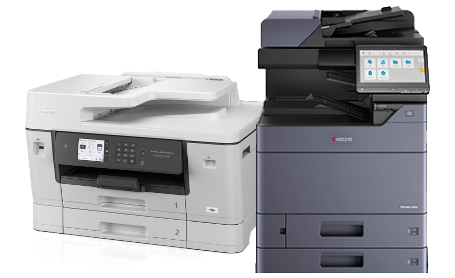 Brother multifunction printer and Kyocera printer for rental